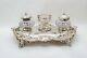 Superb Victorian 1881 Solid Silver Inkstand By Henry Wilkinson & Co 444g
