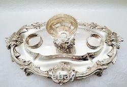 Superb Victorian 1881 Solid Silver inkstand by Henry Wilkinson & Co 444g