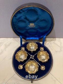 Superb Victorian Silver Salts & Spoons by Goldsmiths & Silversmiths Co of London