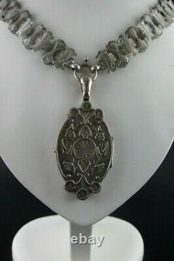 Superb antique Victorian English Silver Lockett & book chain