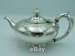 Superb early Victorian Solid Sterling Silver Teapot 1843 Walter Morrisse