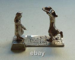 T C Jarvis Sterling Silver Place Name Holder Hopscotch Figurine, London 1981