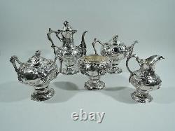 Tiffany Coffee Tea Set 299 Antique Early American Sterling Silver 1850s