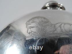 Tiffany Flask 10035 Antique Classical Wrestlers American Sterling Silver