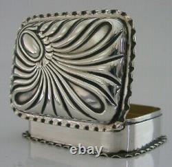 Top Quality English Solid Silver Pill Snuff Trinket Box Victorian Antique 1893