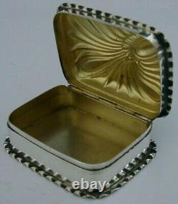Top Quality English Solid Silver Pill Snuff Trinket Box Victorian Antique 1893