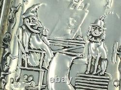 Unusual Victorian Solid Silver Tray, Depicting Scene From Punch & Judy, C1899