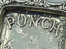 Unusual Victorian Solid Silver Tray, Depicting Scene From Punch & Judy, C1899