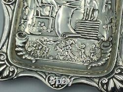 Unusual Victorian Solid Silver Tray, Depicting Scene From Punch & Judy, C1899