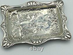 Unusual Victorian Solid Silver Tray, Depicting Scene From Punch & Judy, C1899