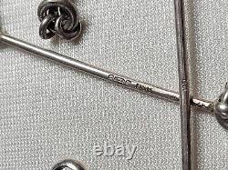 Unusual Vintage Sterling Silver Double Pocket Watch Albert Chain Fancy Links