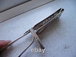 VICTORIAN 1854 STERLING SILVER HALLMARKED LARGE ASPARAGUS TONGS QUALITY 262gr