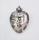 Victorian Dutch Solid Silver Heart Shaped Vesta Case C1890