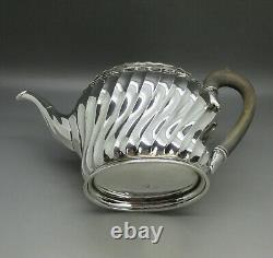 VICTORIAN MAGNIFICENT WRYTHEN 3PS SOLID SILVER TEA SERVICE 818g LONDON 1881