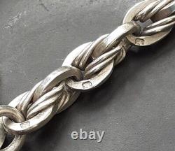 VICTORIAN SILVER ALBERT CHAIN HM 1897 Fancy Link T Bar Clip & Fob HM 1916 45g