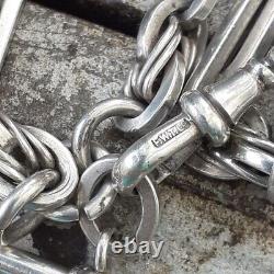 VICTORIAN SILVER ALBERT CHAIN HM 1897 Fancy Link T Bar Clip & Fob HM 1916 45g