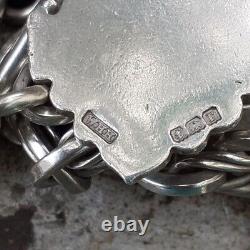 VICTORIAN SILVER ALBERT CHAIN HM 1897 Fancy Link T Bar Clip & Fob HM 1916 45g