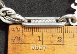 VICTORIAN SILVER ALBERT CHAIN HM 1897 Fancy Link T Bar Clip & Fob HM 1916 45g