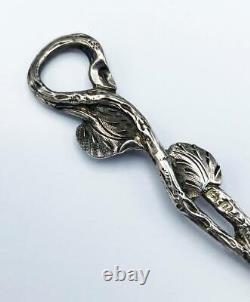 VICTORIAN SILVER GROTTO SPOON London 1852 NOVELTY FLORAL