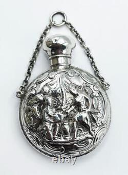 VICTORIAN SILVER SCENT FLASK c1890 CONTINENTAL