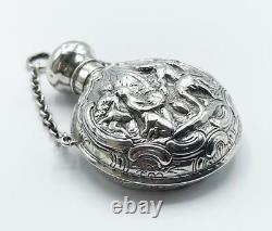 VICTORIAN SILVER SCENT FLASK c1890 CONTINENTAL