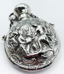 VICTORIAN SILVER SCENT FLASK c1890 CONTINENTAL