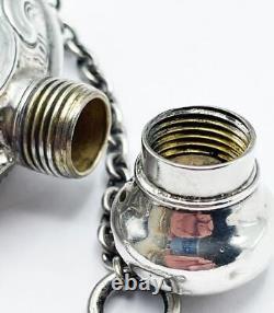 VICTORIAN SILVER SCENT FLASK c1890 CONTINENTAL