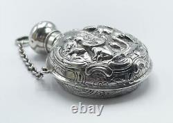 VICTORIAN SILVER SCENT FLASK c1890 CONTINENTAL