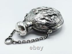 VICTORIAN SILVER SCENT FLASK c1890 CONTINENTAL