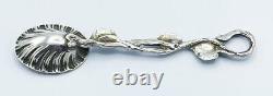 VICTORIAN SILVER SUGAR SPOON London 1852 NOVELTY FANTASY LILY POND