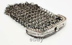 VICTORIAN SOLID SILVER CHATELAINE MESH PURSE c1860 MR A NICHOLSON HARBOUR MASTER