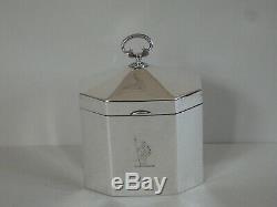 VICTORIAN SOLID STERLING SILVER TEA CADDY WILLIAM HUTTON LONDON 1897 166g