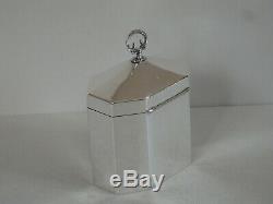 VICTORIAN SOLID STERLING SILVER TEA CADDY WILLIAM HUTTON LONDON 1897 166g