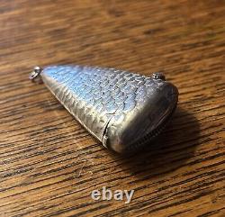 Very RARE Victorian NOVELTY Silver SALMON Vesta, William Oliver, Birmingham 1892