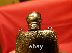 Very Rare Little 1890 Sampson Mordan Solid Silver Ladies, Muff Or Mit Sip Flask