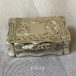 Victorian 1862 Solid Silver Vinaigrette Open Cartouche By Alfred Taylor