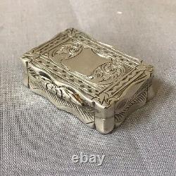 Victorian 1862 Solid Silver Vinaigrette Open Cartouche By Alfred Taylor