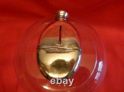 Victorian 1871 Solid Silver & Glass Oval Hip Flask By Specialist Maker Of Flasks