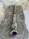 Victorian 1885 Antique Sterling Silver Foster & Bailey Amethyst Letter Opener