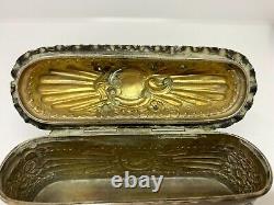 Victorian 1891 Mappin & Webb Sterling Silver Repousse Trinket Box