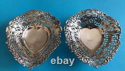 Victorian 1896 Solid Silver Pair Of Bon Bon Dishes London 75.4g