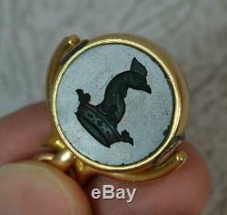 Victorian 18ct Gold Bloodstone Intaglio Pocket Watch Swivel Fob Pendant t0703