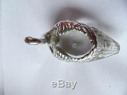 Victorian 19th Century Hawkes & Durgin Cut Glass Sterling Silver Swan Salt