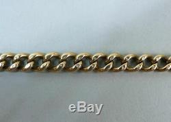 Victorian Antique 9 Ct Gold Graduated Kerb Link Pocket Watch Albert Chain C. 1900