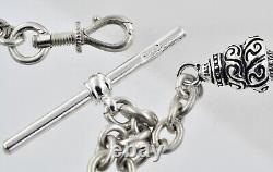 Victorian Antique Solid Silver ALBERTINA Fob Watch Chain Tassel Set