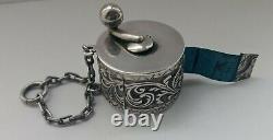 Victorian Antique Solid Silver Chatelaine Tape Measure Birmingham 1853