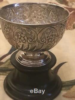 Victorian Antique Sterling Silver Repousse miniature bowl, Sheffield c. 1899