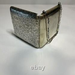 Victorian Antique Vintage Ornate STERLING SILVER Coin Notes Powder Purse 169 g