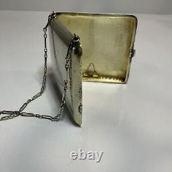 Victorian Antique Vintage Ornate STERLING SILVER Coin Notes Powder Purse 169 g