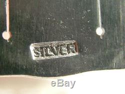 Victorian Antique Wide Solid 925 Sterling Silver Fretwork Hinged Bangle Bracelet